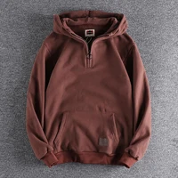 atsunny hip hop harajuku streetwear solid color hoodie thicken american fashion pullover vintage autumn and winter clothes