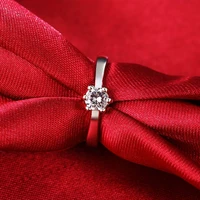 fine 925 stamp silver color moissanite crystal diamond rings for woman gold plated gift fashion party wedding engagement jewelry