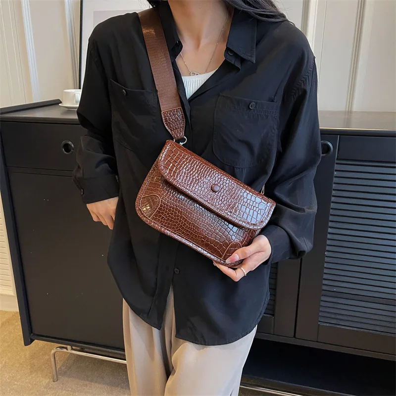 Texture Lychee Patterned PU Chest Bag Waistpack Fashion Single-shoulder Crossbody Bags Commute Mobile Phone Key Portable Storage