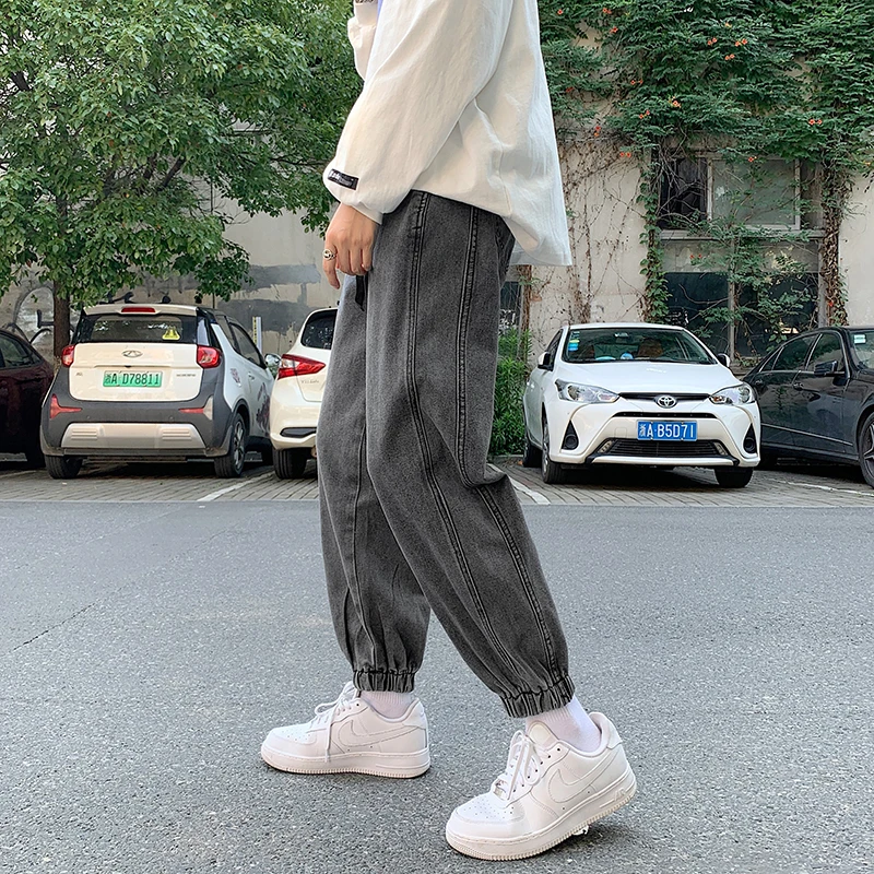 2022 Popular Ankle Banded Jean Pants Denim Cargo Pants New Streetwear Jogger Hip Hop Cotton Trousers