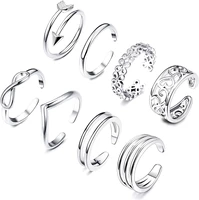 toe rings set for women hypoallergenic adjustable flower knot simple arrow fingers joint tail ring band sandals foot jewelry