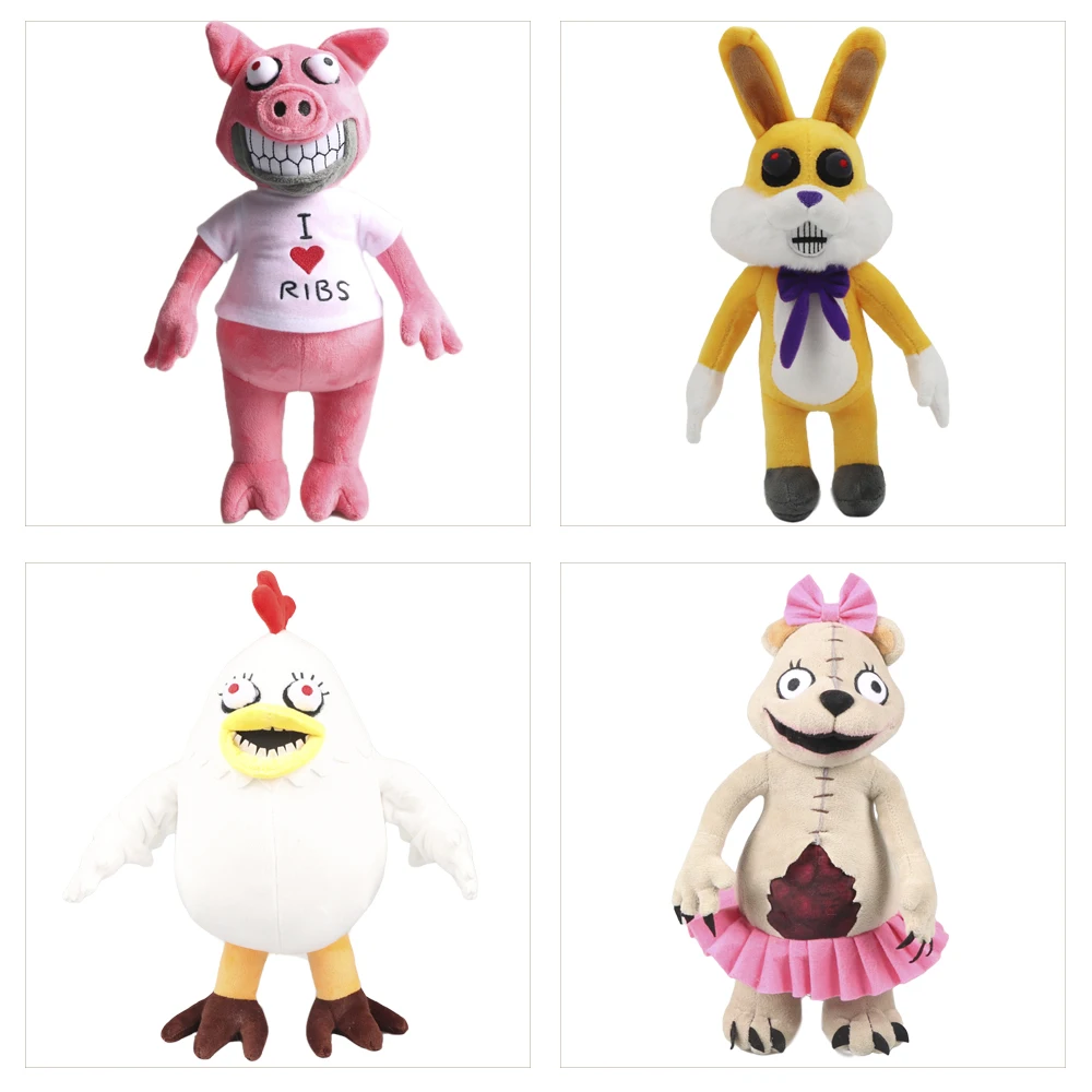 

35cm Dark Deception Plush Toy Horror Game Figure Doll Cute Rabbit Pig Chicken Panda Soft Stuffed Animal Fans Christmas Gift Toys