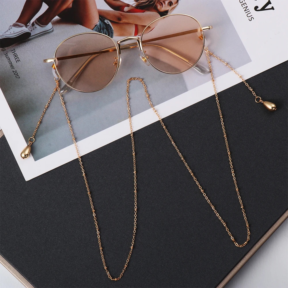 

Women Fashion Pearls Sunglasses Chains Gold Eyeglasses Chains Sunglasses Holder Necklace Eyewear Retainer Accessories