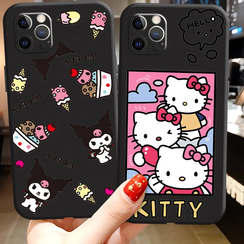 

Hello Kitty Cartoon Kawaii Cat Phone Cases For iPhone 11 12 Pro MAX 6S 7 8 Plus XS MAX 12 13 Mini X XR SE 2020 Back Cover