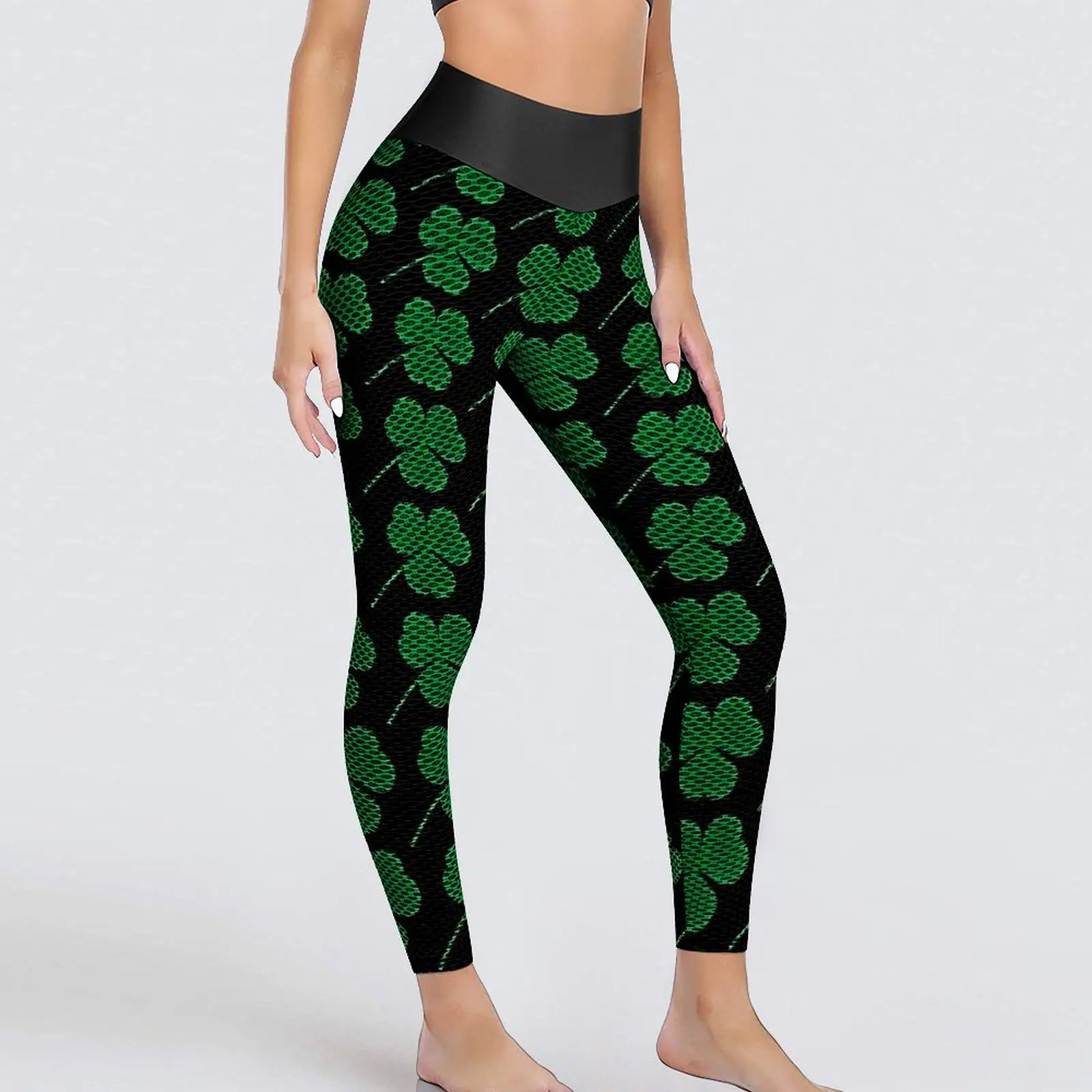 

Green Shamrock Leggings St Patricks Day Irish Push Up Yoga Pants Retro Seamless Leggins Custom Fitness Running Sports Tights