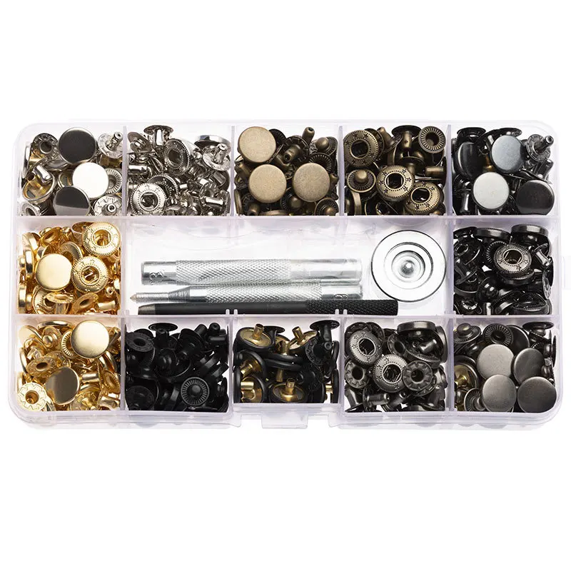 

12mm Metal Snap Fastener 6-color Button Installation Tool Package Buttons for Clothing