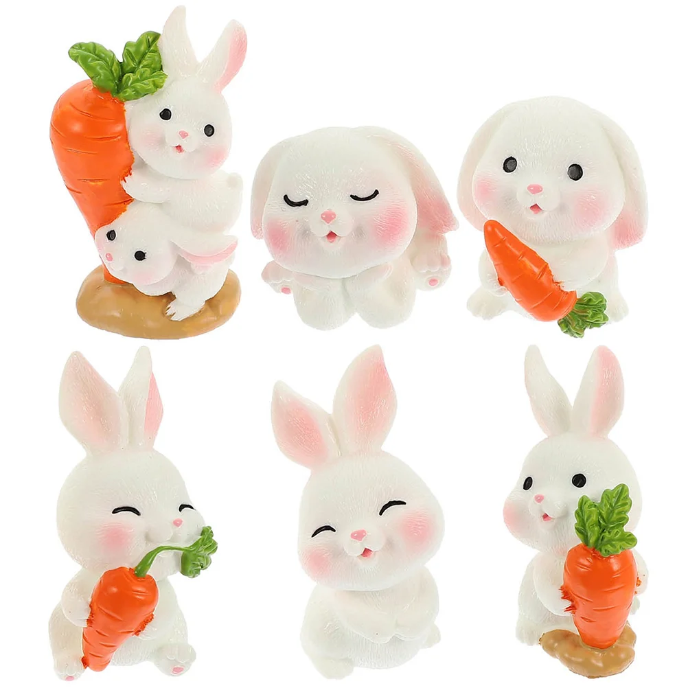 

Rabbit Resin Bunny Easter Decor Figurines Micro Garden Miniature Mini Statues Statue Ornaments Animal Ornament Fairy Landscape