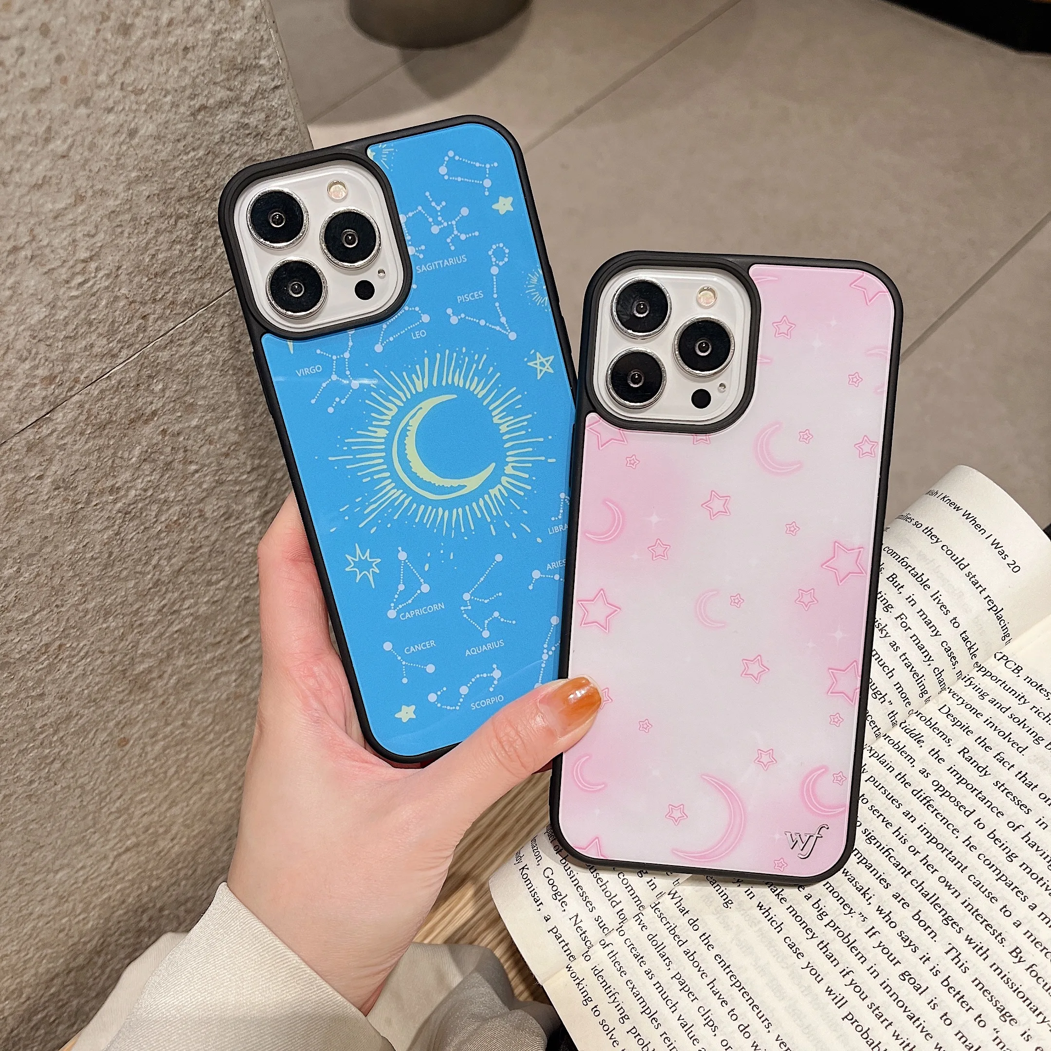 

Luxury Brand Star Moon Liquid Phone Cases For iPhone 13 12 11 Pro Max XR XS MAX 8 X 7 SE 2020 Couple Anti-drop Soft Coverr