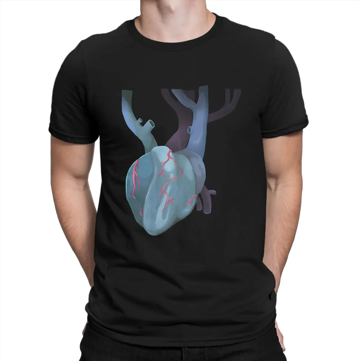 Креативная футболка Slay the Spire Game для мужчин базовая с круглым вырезом и сердечками