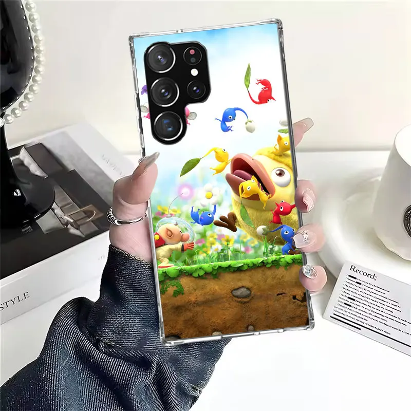Фото Мягкий чехол для телефона Game P-PikminS 4 для Samsung Galaxy S26 S25 Edge S24 FE S23 S22 Ultra S21 Plus S20 + Art Fundas Back Cover Galax №3