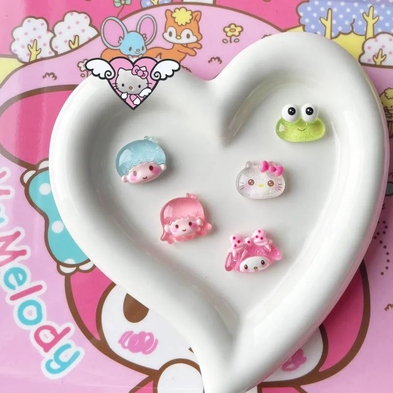 

10 шт. Sanrioed Hello Kitty Kuromi My кукла Мелоди Мультяшные блестящие кремовые наклейки «сделай сам» на холодильник плюшевые игрушки куклы аксессуары