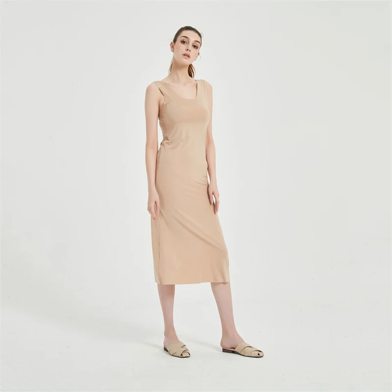 Летнее тонкое крутое эластичное платье из ледяного шелка для женщин сексуальная