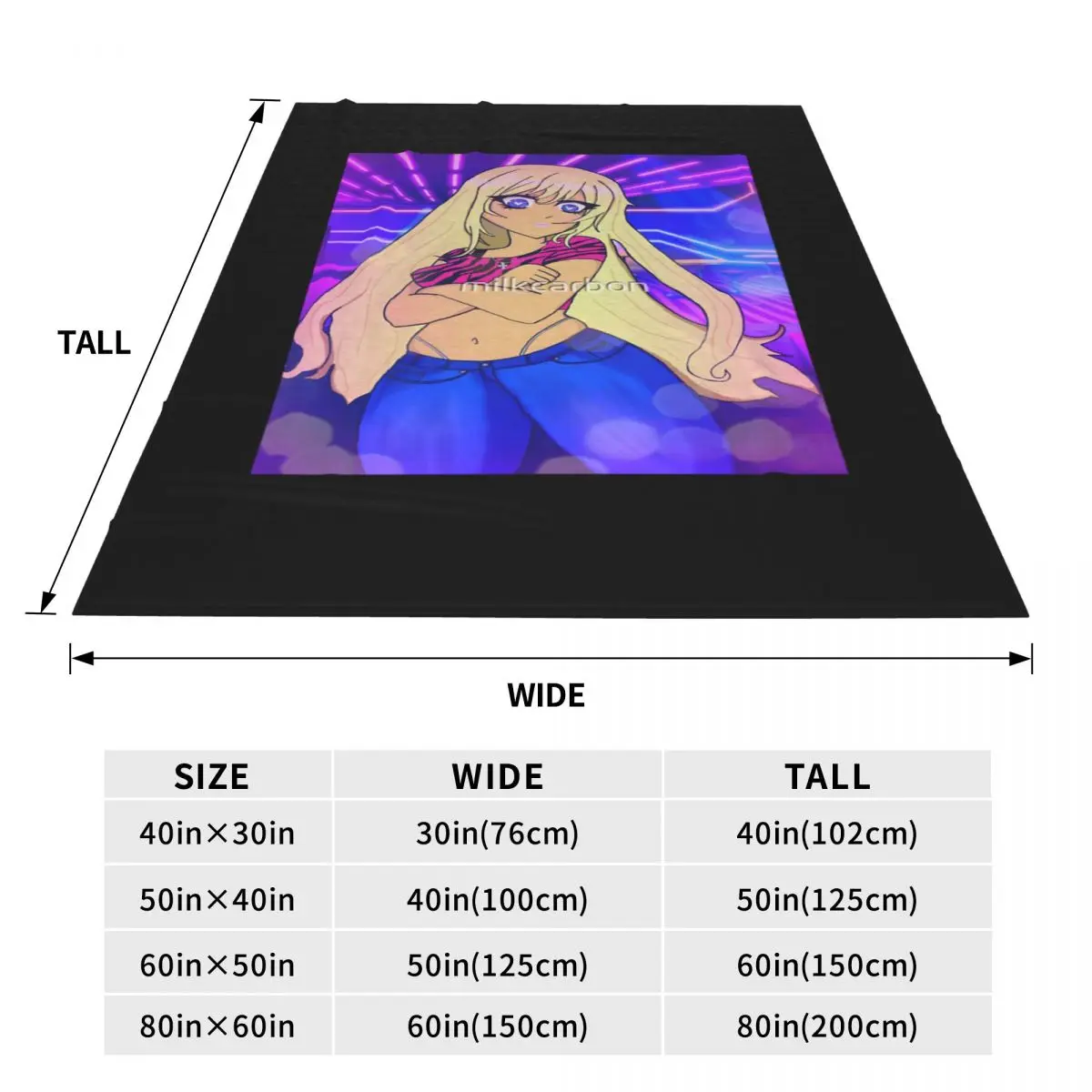 Блондинка аниме вечеринка девушка Y2k одеяло покрывало на кровать для пикника