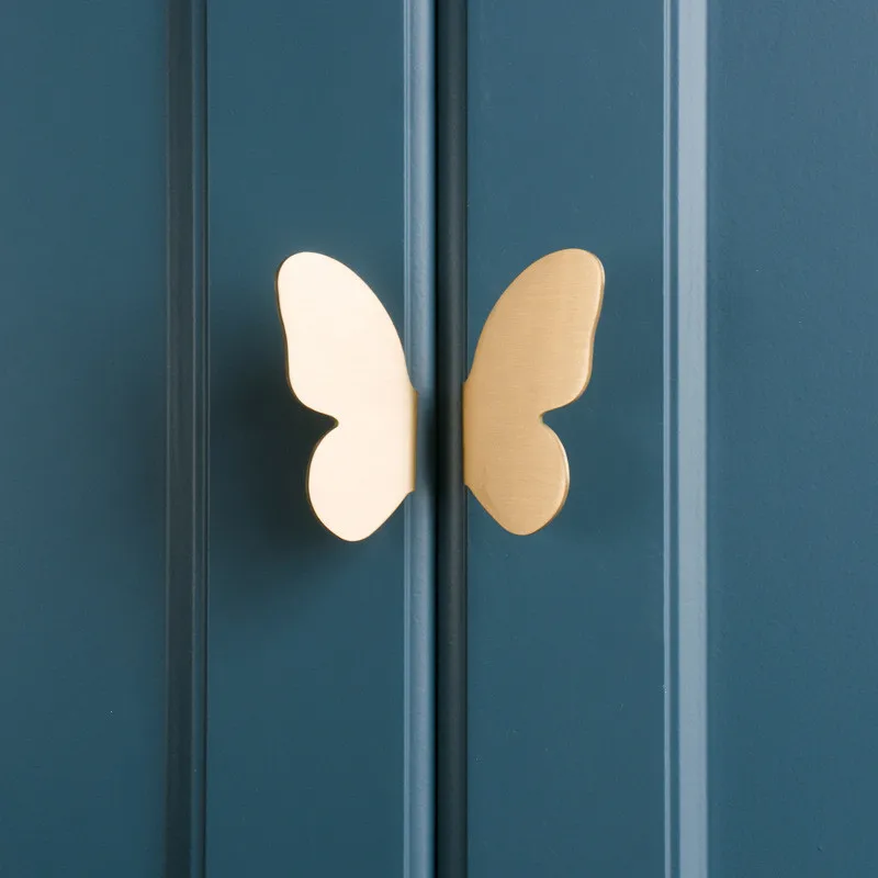 

Dragonfly/Butterfly Shape Brass Door Knobs Furniture Cupboard Drawer Pulls Dresser Wardrobe Kitchen Cabinet Handles