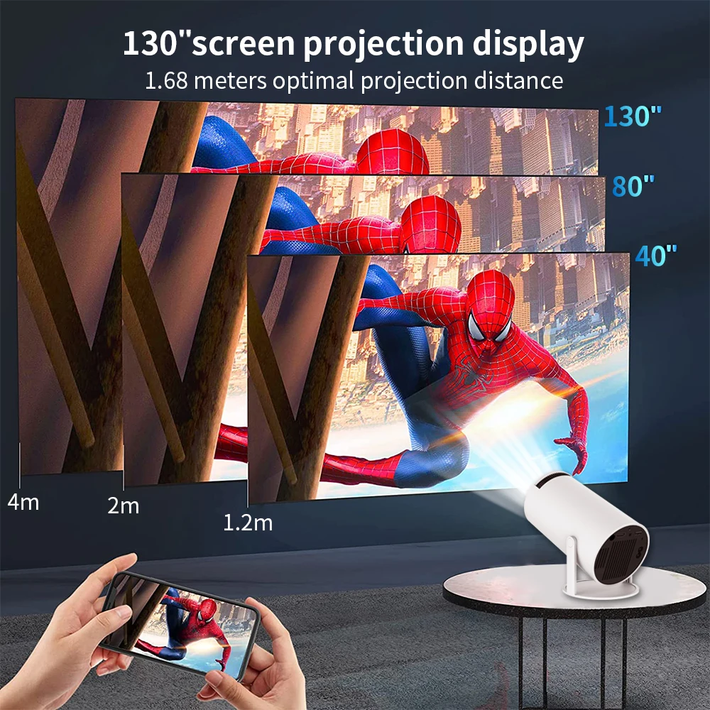 Salange HY300 Smart Projector Android 11.0 MINI Portable 5G WIFI Home Cinema 720P for SAMSUNG Apple Outdoor 1080P 4K Movie HDMI images - 6