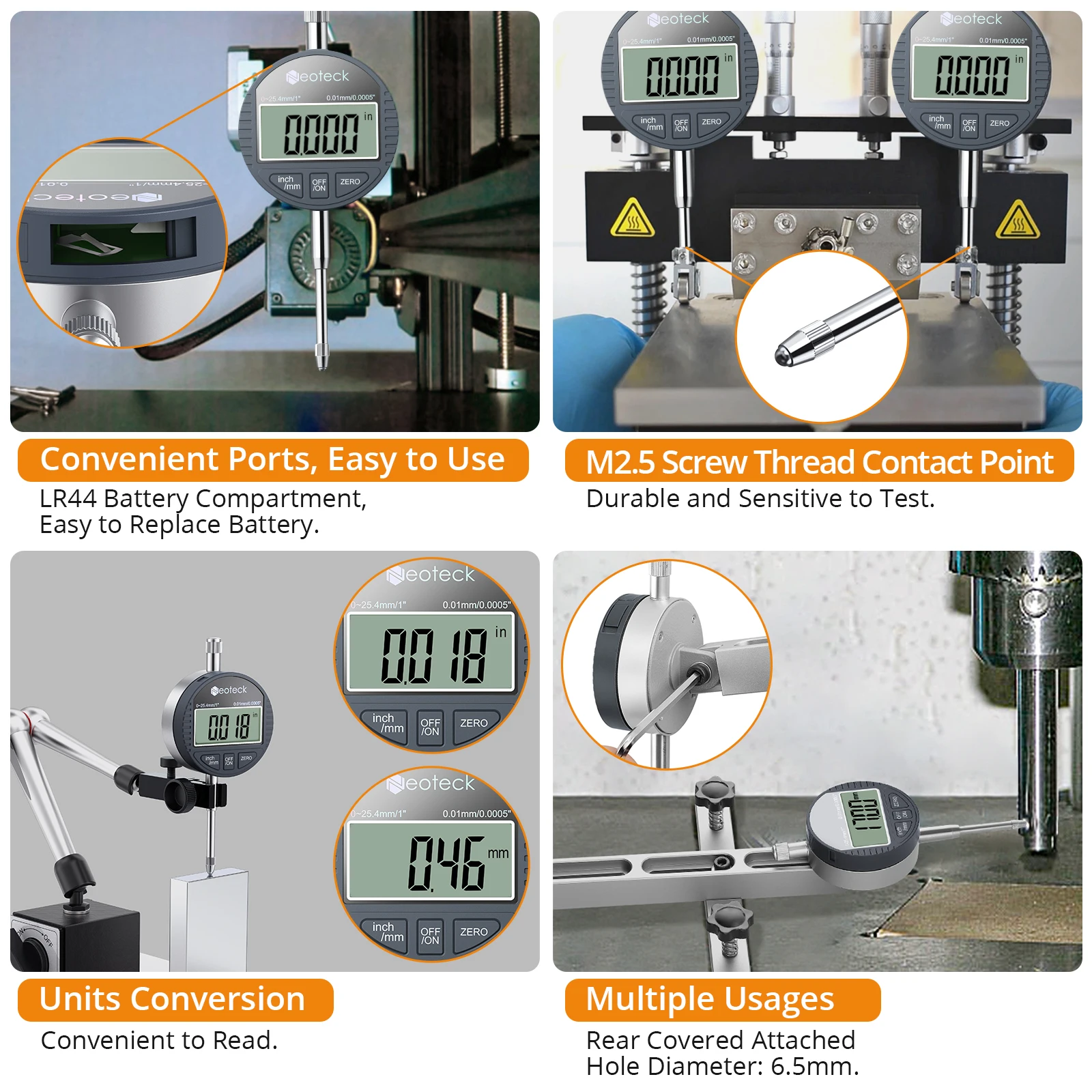 Цифровой Циферблатный Индикатор Neoteck 0 01 Дюйма/0 0005 Дюйма Электронный