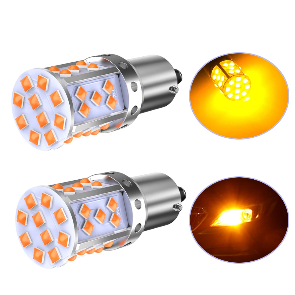 A pack 1156 P21W ba15s Bau15s PY21W 7507 LED Canbus No Hyper Flash Turn Signal Light Bulb Built-in Resistor Error Free Orange |