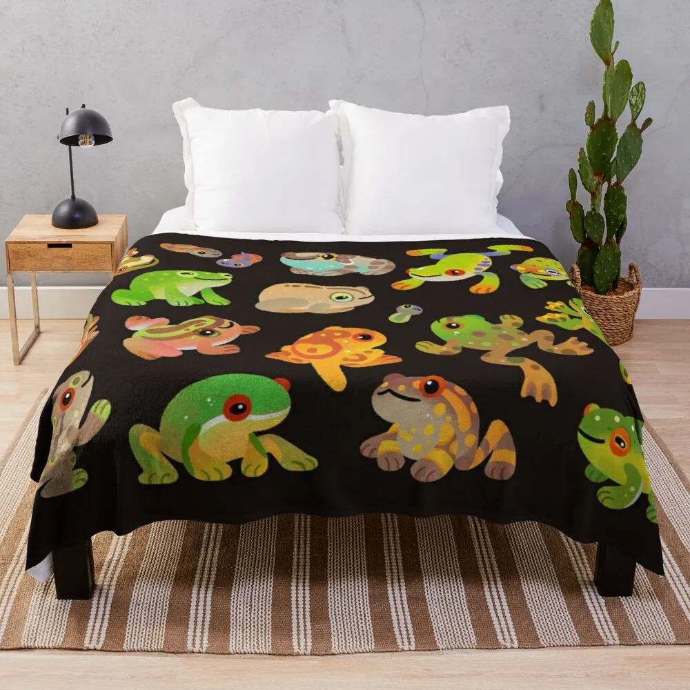 

Soft Thin Warm Flannel Tree Frog - Dark Outdoor Blanket Throw Blankets