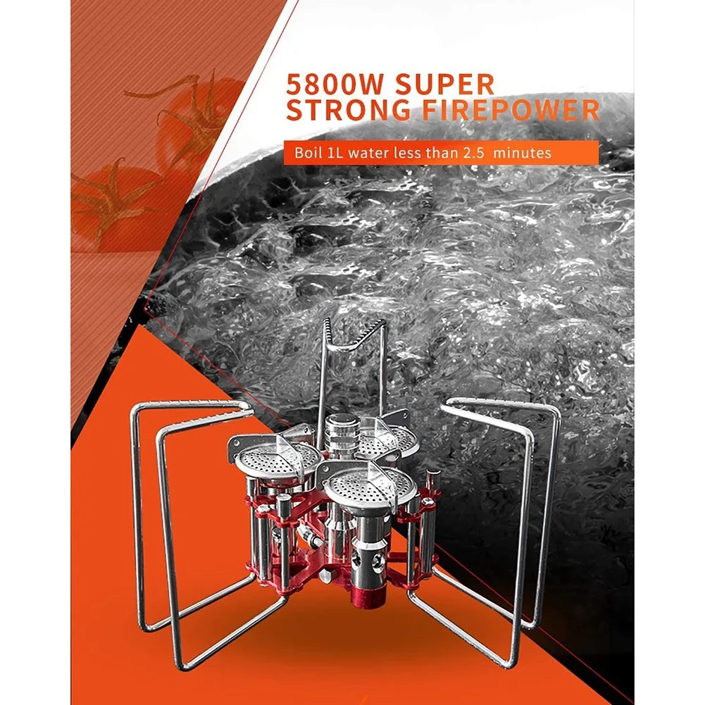 Плита для кемпинга 5800 Вт легкая уличная плита портативная пропановая горелка до