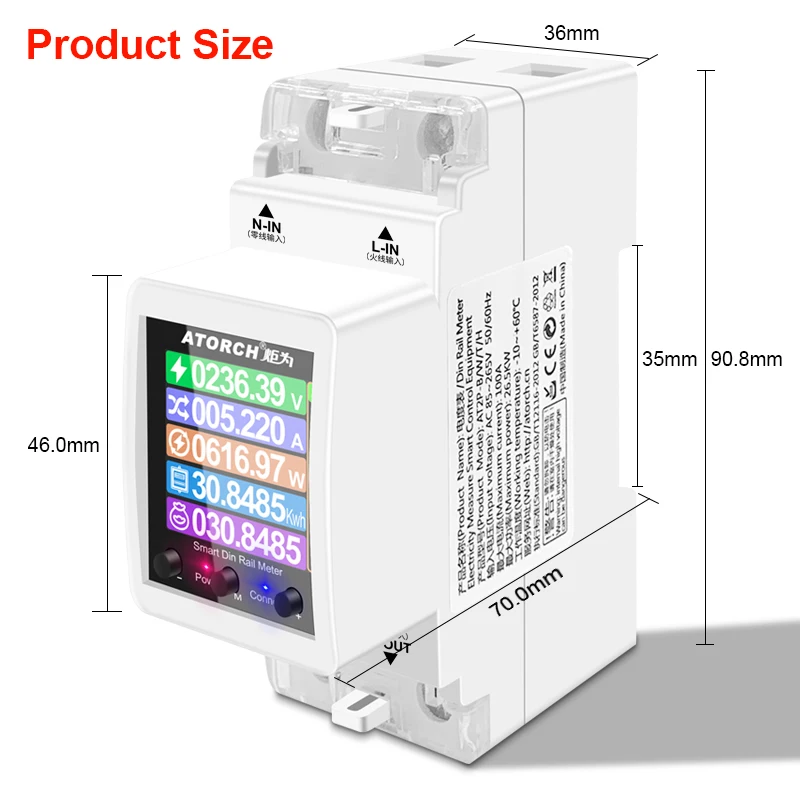 Tuya WIFI Din Rail Smart Energy Meter 100A 220V 110V Timer Power Consumption Monitor Digital Volt Amp Kwh Frequency Factor Meter images - 6