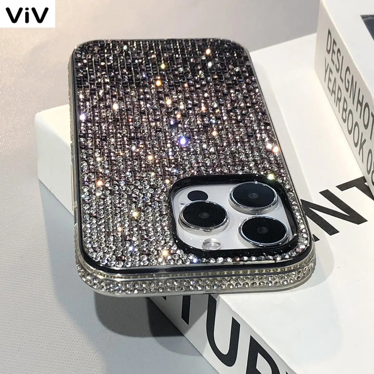 

For iPhone 15 Pro Max Case Glitter Gradient Diamond Bling Bumper Back Cover For iPhone 11 12 13 14 Pro Max XS XR 7 Plus