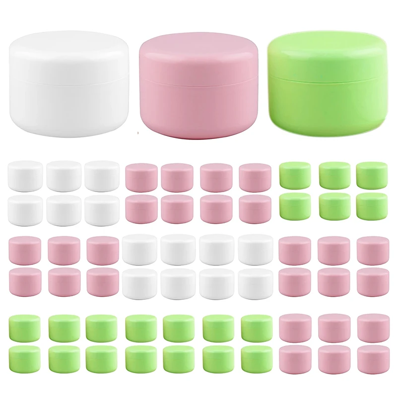 

30pcs Plastic Empty Cosmetic Jar 10g/20g/30g/50g/100g Cream Pot Refillable Travel Facial Cleanser Lotion Toiletries Container