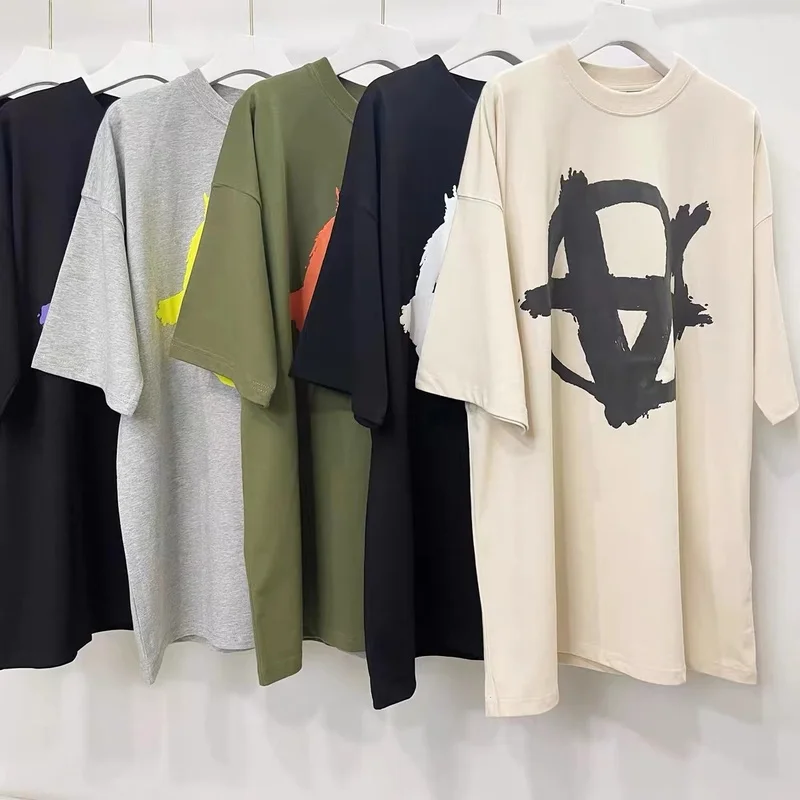 

Мужская и женская футболка Vetement с вышивкой и логотипом пенопластовые уличные Свободные повседневные футболки с коротким рукавом с буквенн...