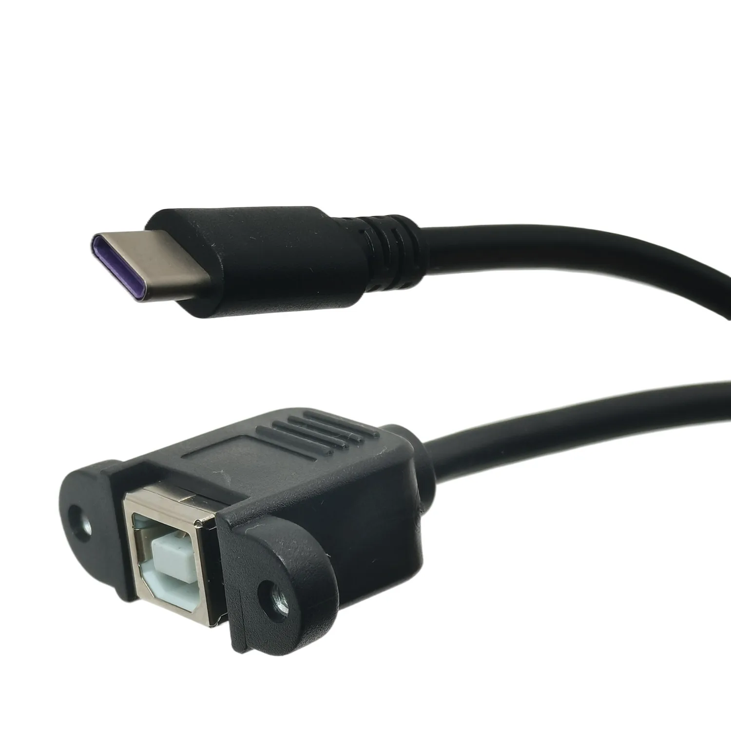 

USB C Type-C Male to USB B Female Panel Mount Type Cable with Screws 20cm