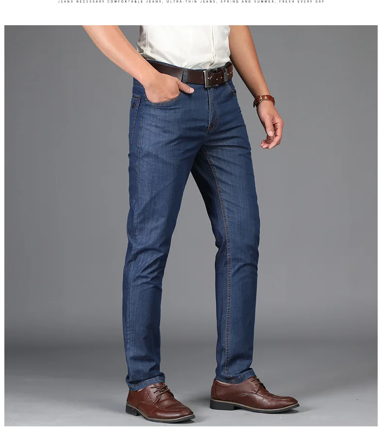 

K6908 -2020 summer new business jeans loose straight tube men's jeans pants Tencel fabric casual men's pants