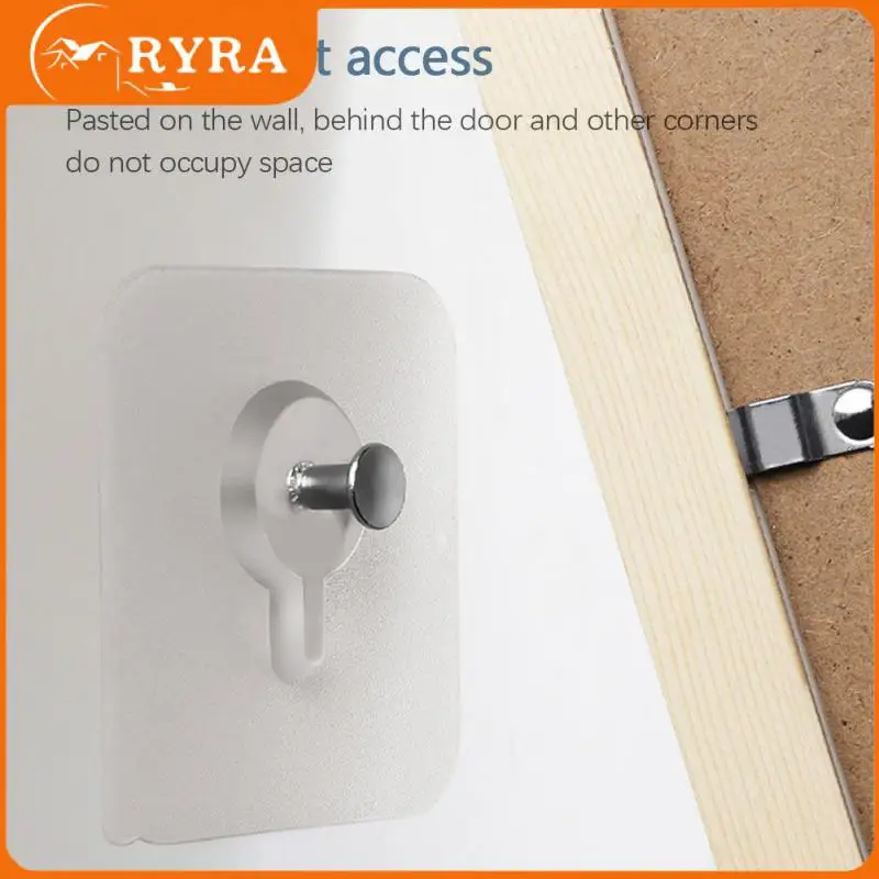 

Closet Cabinet Shelf Wall Hanger Transparent Wall Hook Pvc Picture Screw Hook Kitchen Bathroom Nails Durable Waterproof