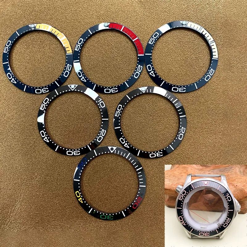 Ceramic Watch Bezel Insert Fits Seamaster 300 Planet Ocean watch case replace ring Size 38mm*30.5mm Dive's watch case bezel