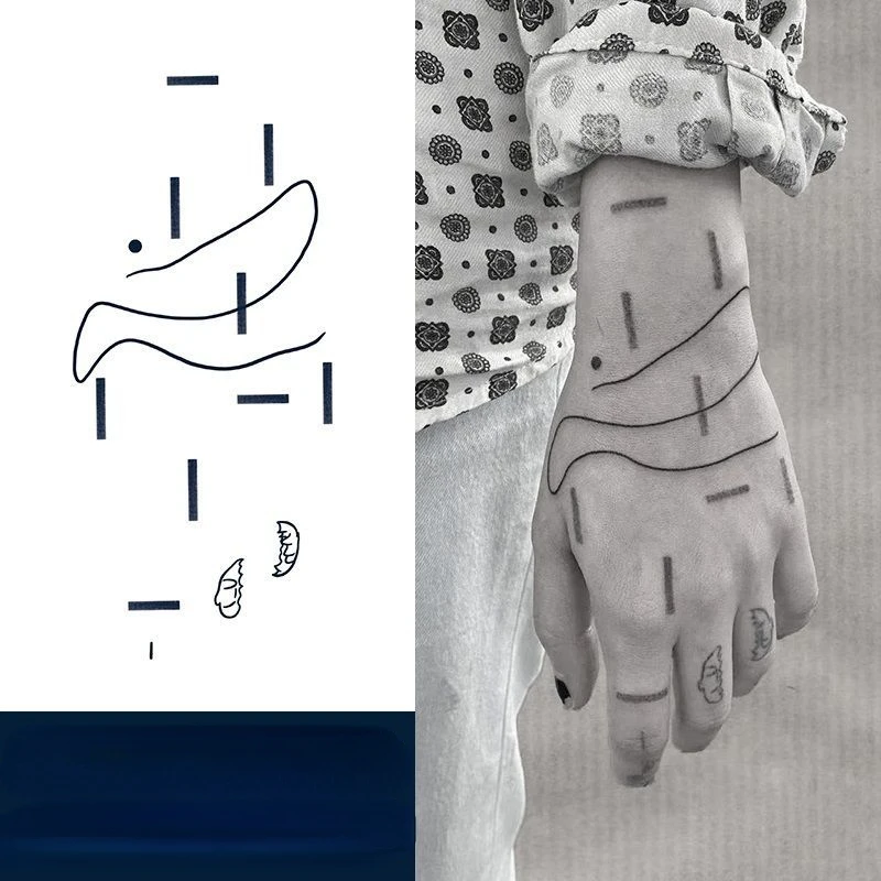 

New Irregular Line Stripes Hand Juice Tattoo Stickers Snake Waterproof Temporary Tattoo Y2K Fake Tattoos For Women Tatuaje Tatoo