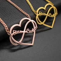 2customized fashion stainless steel name necklace personalized letter choker necklace pendant nameplate gift customized products