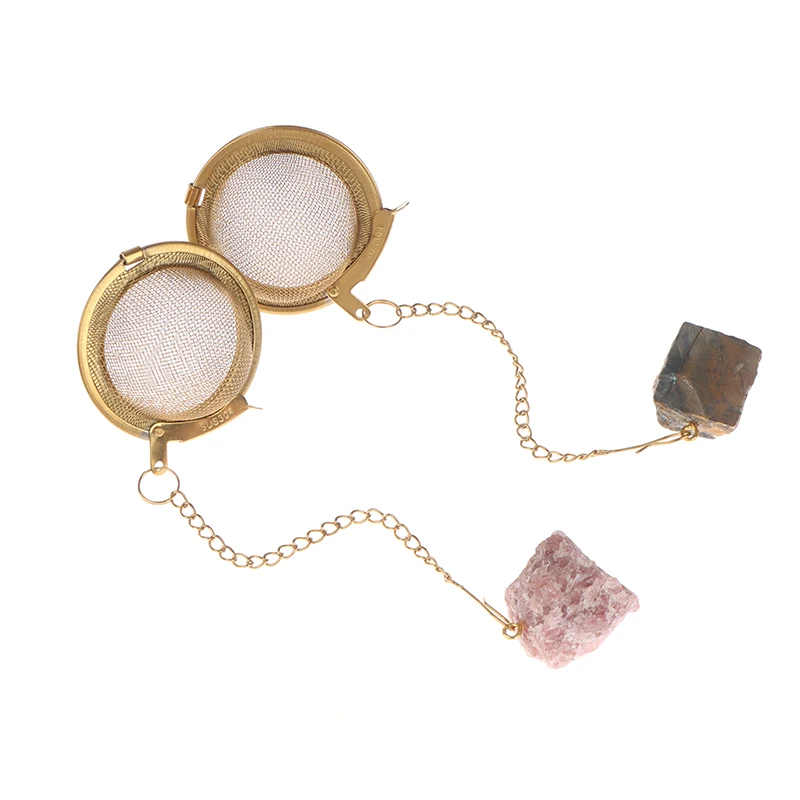 

Creative Natural Crytal Love Stone Crafts Heart Shaped Pendant 304 Stainless Steel Tea Maker Tea Filter Seasoning Ball