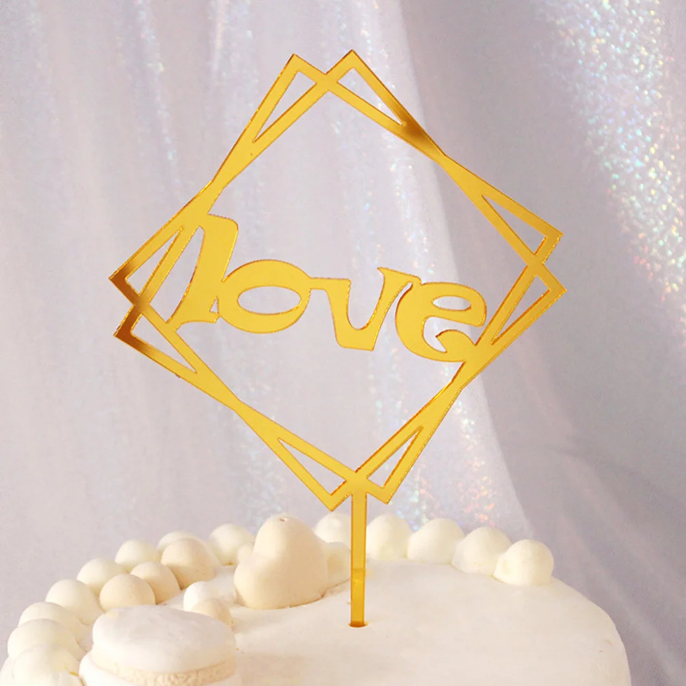 

5 pcs/Set Novelty Acrylic Valentines Day Cake Picks Cupcake Decor for Wedding Party