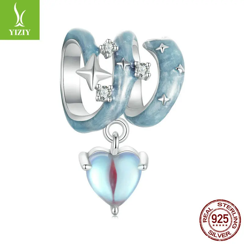 Серебряный браслет Ziyun оригинальный синий звездный ночной бусины романтический