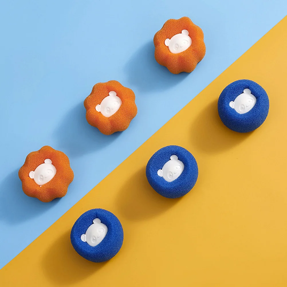 

6 Pcs Strainer Laundry Detergent Balls Anti-static Clothing Washing Pu Sponge Hair Remover
