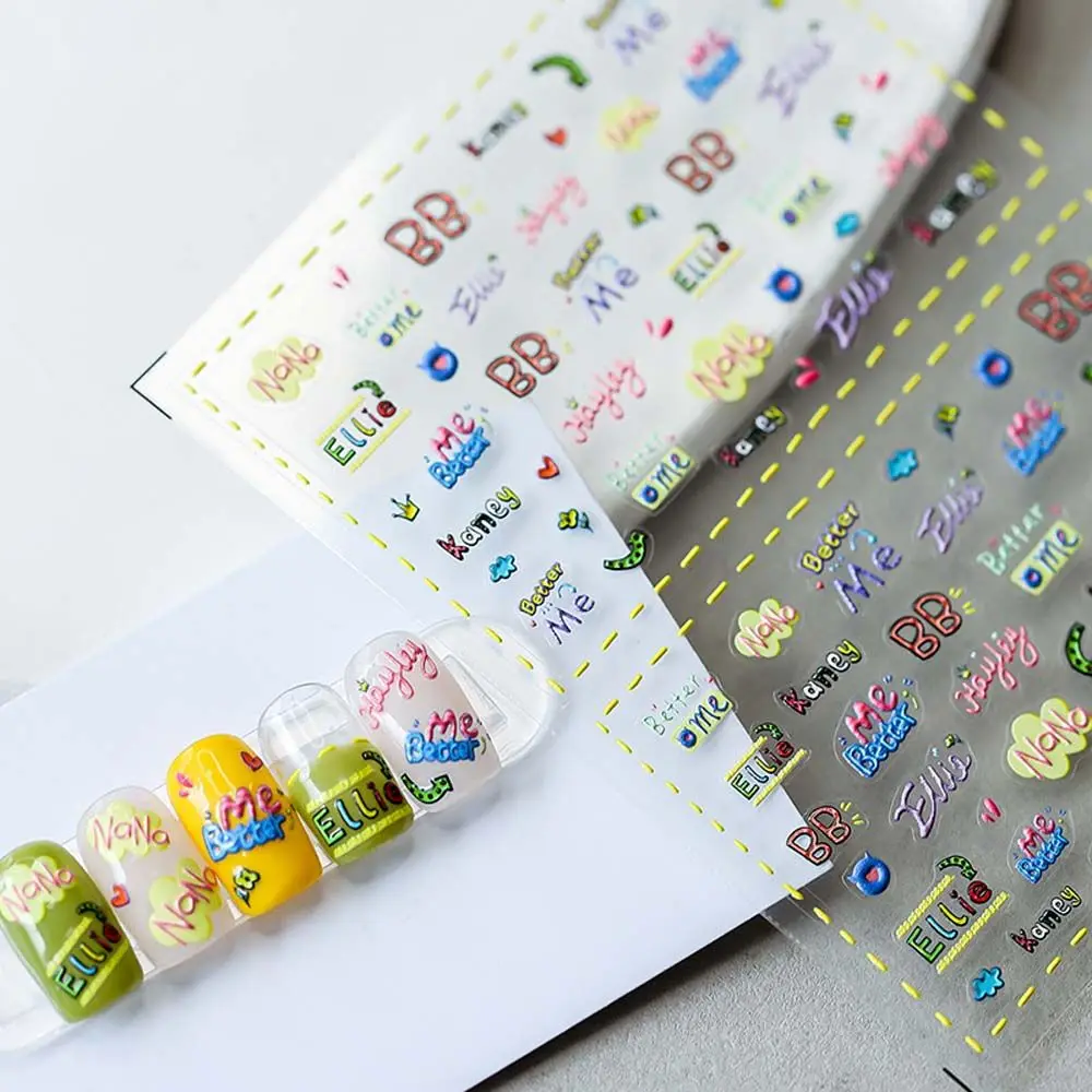 

Наклейки для ногтей, с буквами на английском языке