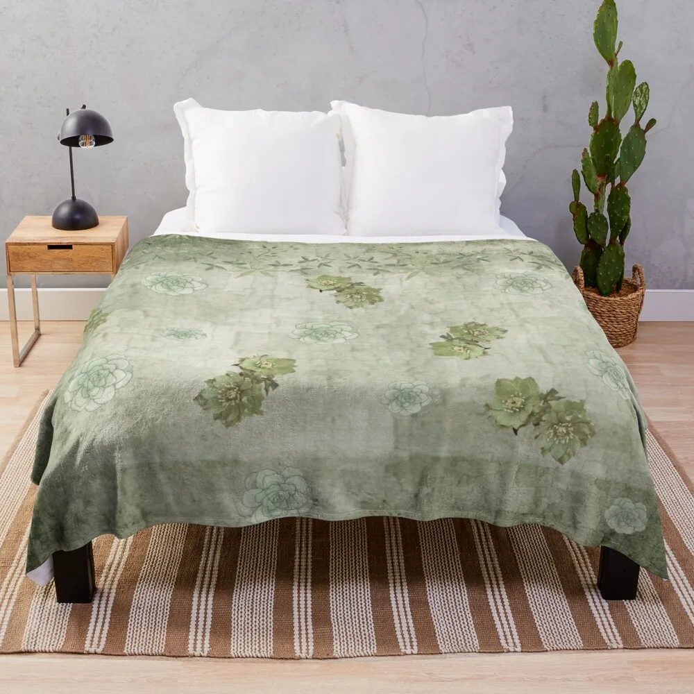

Sage Green Wallflowers Throw Blanket thermal blankets for travel fleece bkanket weighted blanket