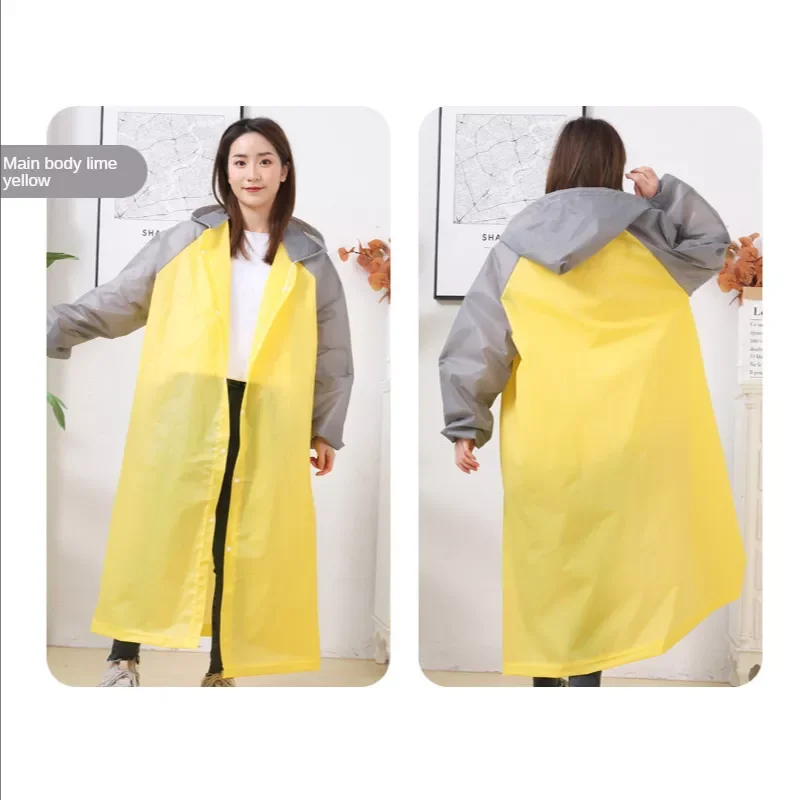 

New Long Raincoat Outdoor Raincoat Stitching Pattern Waterproof Universal Men's and Women's Raincoat Hooded Travel Fishing