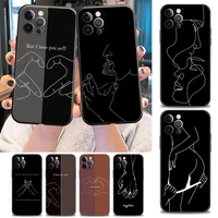 line art but i love you so phone case for iphone 5 6 7 8 plus se 3 2020 2022 11 12 13 pro xs max mini xr x soft silicone cover
