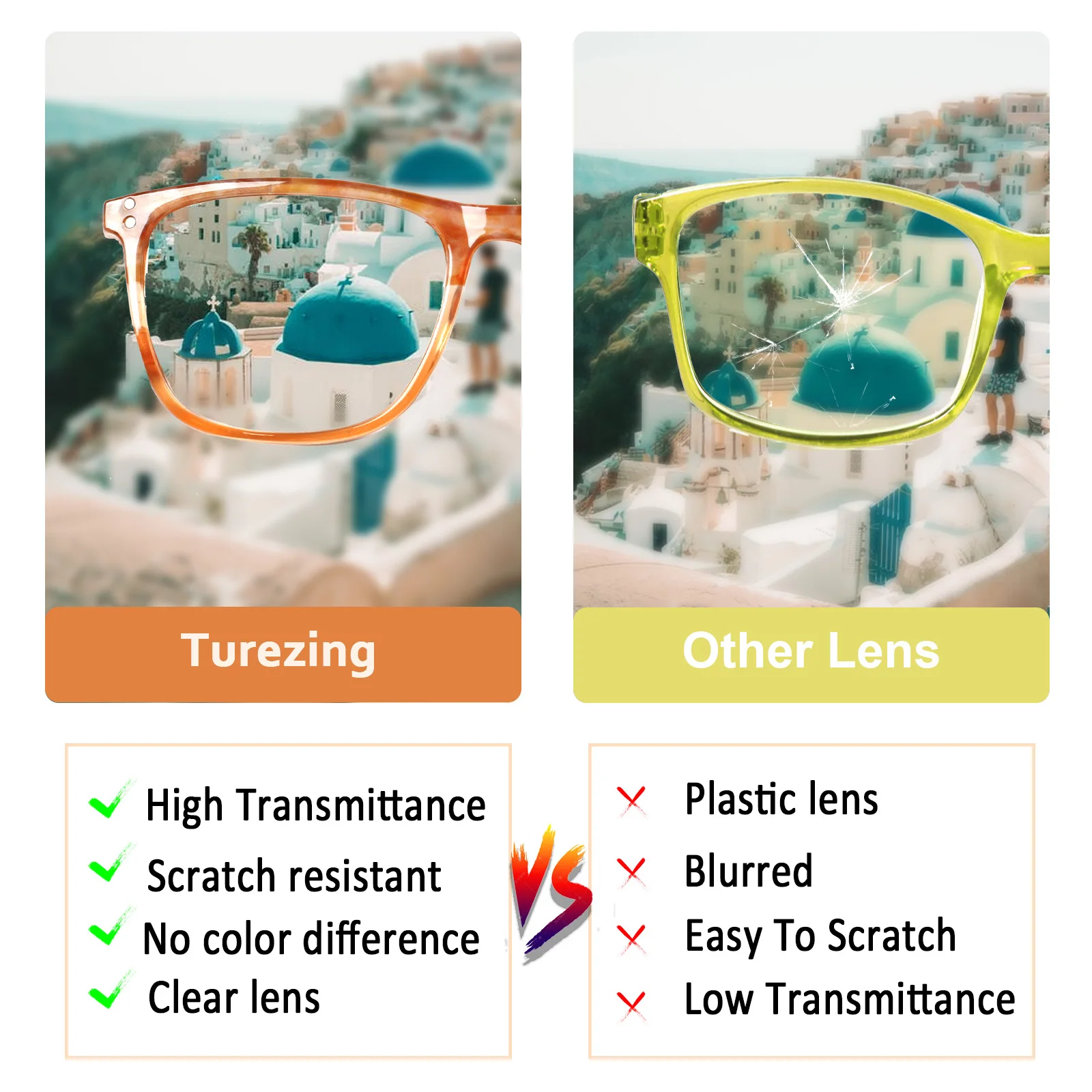 Turezing очки для чтения мужчин и женщин в квадратной оправе HD линзы ультралегкие