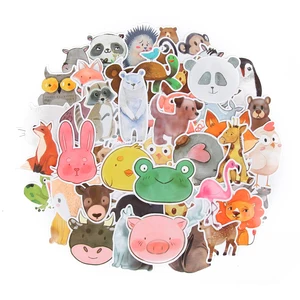 td zw 50pcslot waterproof super cute cartoon animal stickers for car laptop phone pad bicycle decal kids gift cat pig dog free global shipping
