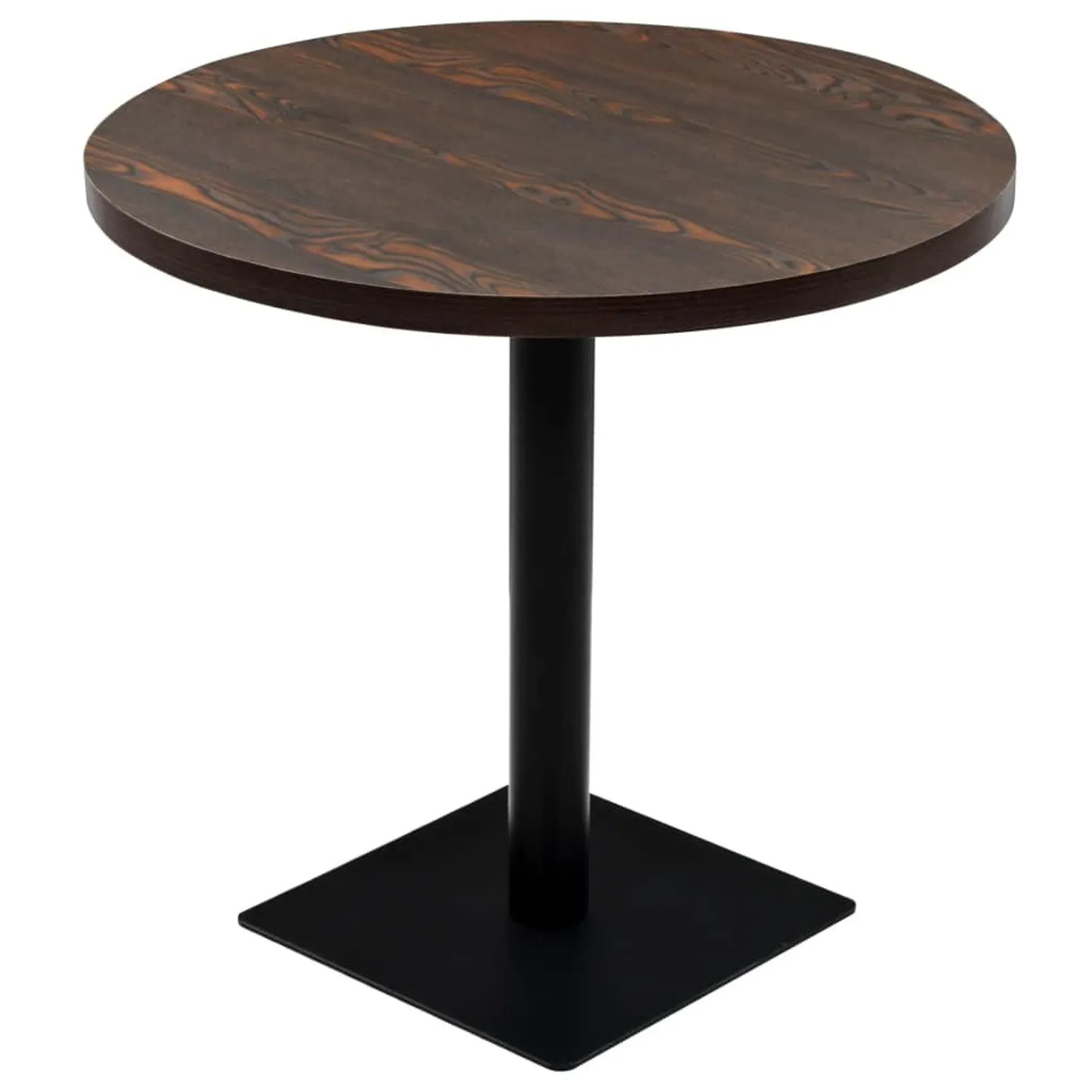Bistro Table MDF and Steel Round 31.5"x29.5" Dark Ash