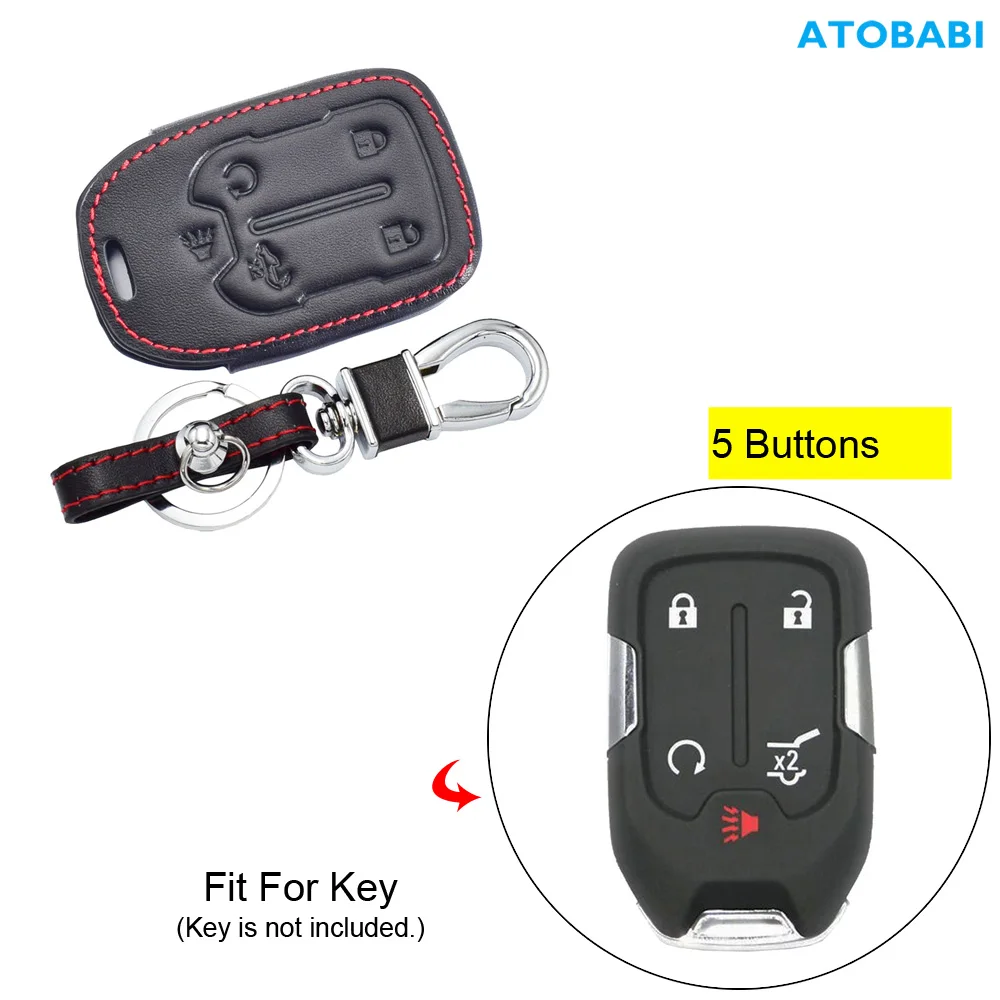 

Кожаный чехол для автомобильного ключа для GMC Terrain Acadia Yukon XL Sierra 2021, Chevrolet Suburban Tahoe Silverado, защитные чехлы для пультов дистанционного управления