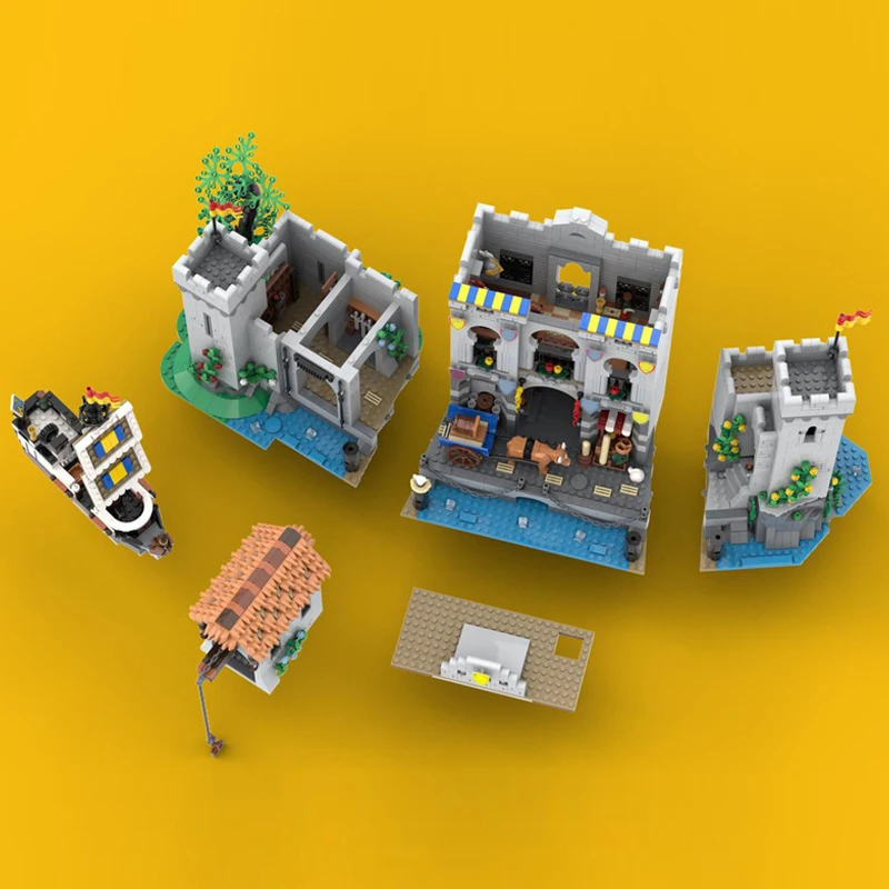 3564 шт. европейский средневековый замок с видом на улицу рыцари-лев