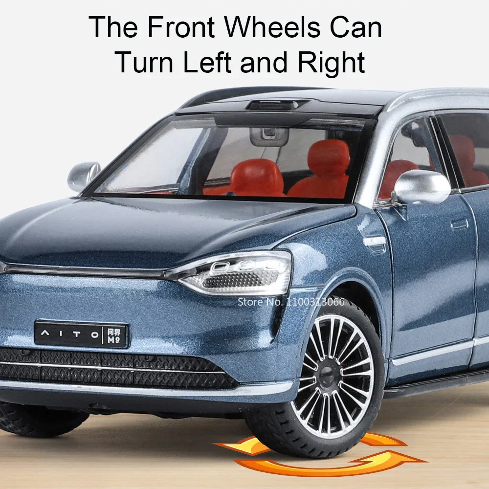 Масштаб 1/24 SERES AITO M9 модели из сплава литая под давлением игрушка 6 дверей открытый