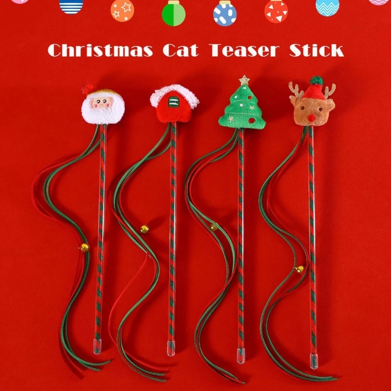 

Интерактивная игрушка-удочка Sweet Kitten Teaser, милая игрушка-палочка в рождественском стиле для кошек, дропшиппинг