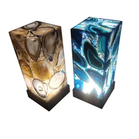 factory new product usb line rechargeable night light table blue onyx jade lamp