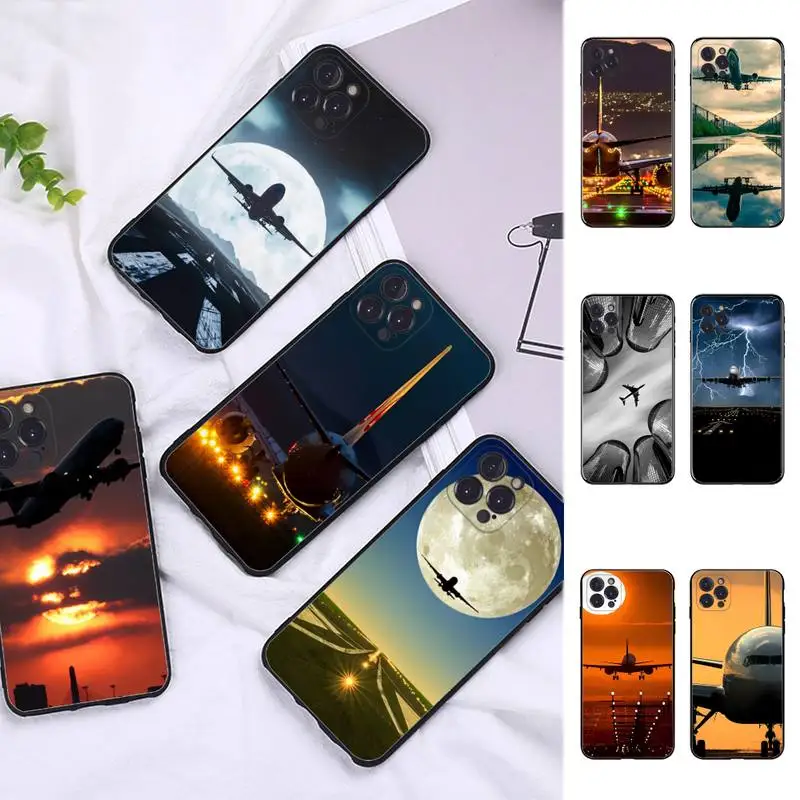 

Aircraft Airplane Phone Case Silicone Soft For iphone 14 13 12 11 Pro Mini XS MAX 8 7 6 Plus X 2020 XR Shell